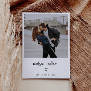 Photo Save the Date Template, Modern Save the Date Template, Minimal Save the Date, Save The Date Card Template, Editable