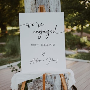 MILA - Engagement Party Welcome Sign, Modern Engagement Welcome Sign, Minimalist Engagement Sign Template, Welcome To Our Engagement Party