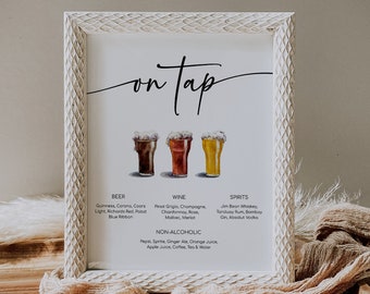 Drinks Menu Sign, Beer Menu Template, Bar Menu, Signature Drinks Menu, Cocktail Menu Template, Wedding Bar Menu Template, His and Her Drinks