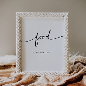 MILA - Boho Baby Shower Food Table Sign, Minimalist Buffet Sign, Modern Baby Shower Sign Template, Rustic Boho Bridal Shower Food Table Sign