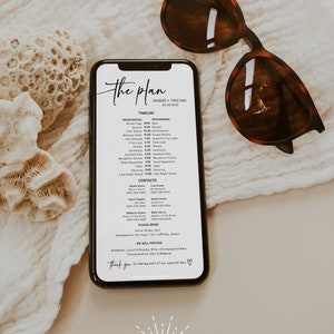 MILA - Wedding Party Timeline Electronic, Wedding Timeline Electronic Itinerary, Bridal Party Timeline Schedule, Electronic Wedding Schedule