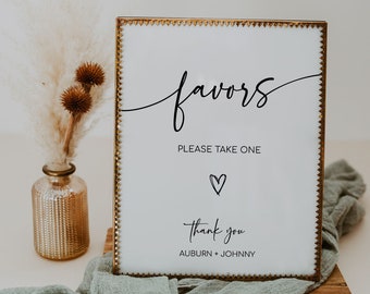 MILA - Minimalist Favors Sign, Wedding Favors Sign, Modern Wedding Favors Sign Template, Boho Bridal Shower Favors Sign, Please Take One