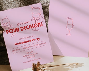 Galentines Party Invite, Galentine's Day Invitation, Girls Night Invite, Friends Valentine Party Invite, Valentines Day Party Invitation