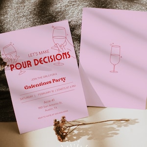 Galentines Party Invite, Galentine&#39;s Day Invitation, Girls Night Invite, Friends Valentine Party Invite, Valentines Day Party Invitation