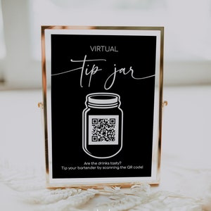 ABBY - QR Code Tip Jar Sign, Bartender Tip Sign, Virtual Tip Jar, Feeling Tipsy Sign, Scan to Pay Sign, Tips Sign, Bar Sign, CashApp Tip Jar