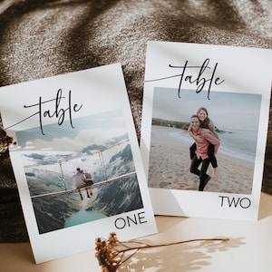 MILA - Photo Table Numbers, Wedding Photo Table Numbers, Picture Table Numbers, Modern Minimalist Wedding Table Numbers, Minimalist Table