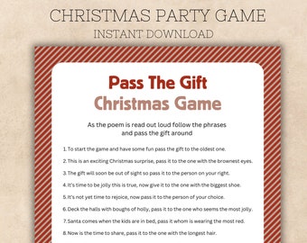 Office Christmas Party Game, Pass the Present Game, Left Right Game Pass the Gift Game, Pass the Parcel Game, Christmas Group Game Printable