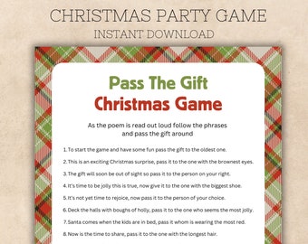 Pass the Present Game, Pass the Gift Game, Pass the Parcel Game, Office Christmas Party Game, Christmas Group Game, Instant Download