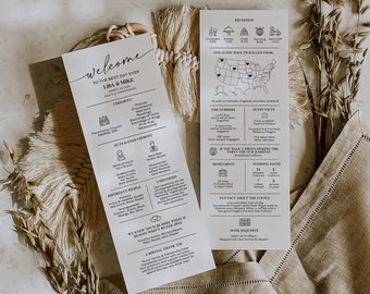 TARA - Wedding Program Template, Wedding Program Infographic, Wedding Itinerary Template, Wedding Program and Timeline Template Editable