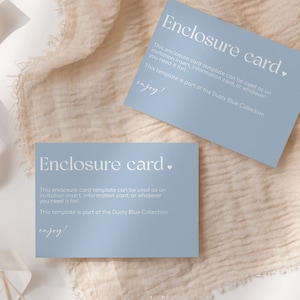 Minimalistische Einlagekarte, Babyparty Einlagekarte, Moderne Hochzeitseinladungseinlage, Staubblaue Einlagekarte, bearbeitbare Einladungseinlagekarte
