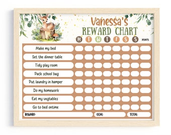 Editable Chore Chart, Reward Chart Printable, Chore Chart Template for Kids, Kids Chore Chart, Responsibilities Chart, Reward Chart Toddler