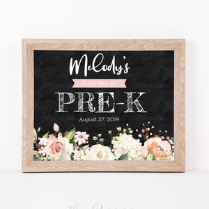 First Day of School Chalkboard Sign, 1st Day of School Sign, Back to School Sign, Any Grade, Editable Template, Editable Back to School Sign