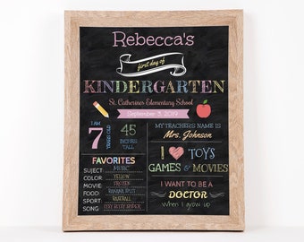 Editable Back to School Photo Sign, Chalkboard Poster, Any Grade, First Day of School Sign, Editable Template, Reusable Sign, Back to School