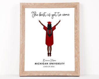 Custom Graduation Print, Personalised Graduation Print, Graduation Friends Gift, University Graduation Print, Gift For Her, Custom Grad Gift