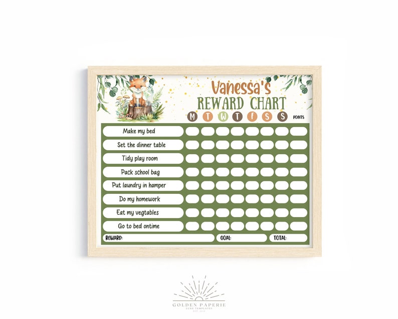 Reward Chart Printable, Editable Chore Chart, Chore Chart Template for Kids, Kids Chore Chart, Responsibilities Chart, Reward Chart Toddler image 1