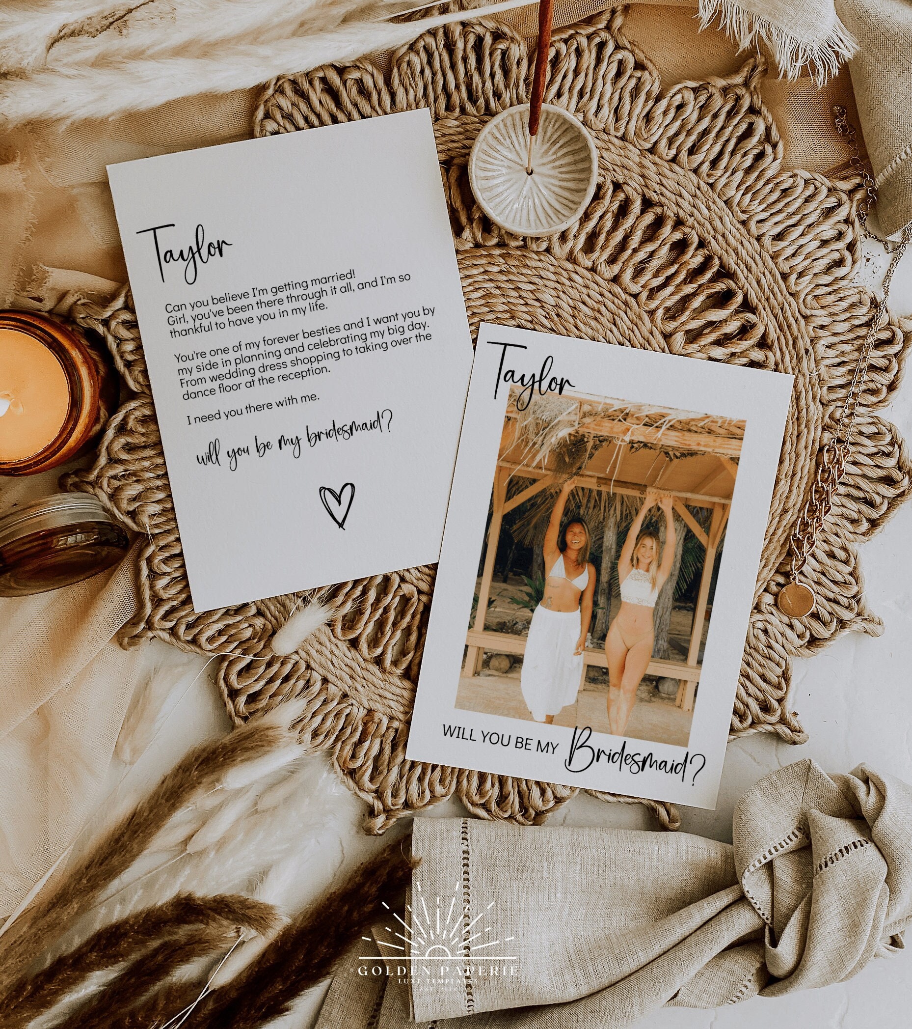 Photo Bridesmaid Proposal Card Template Printable Will You Be - Etsy  Australia