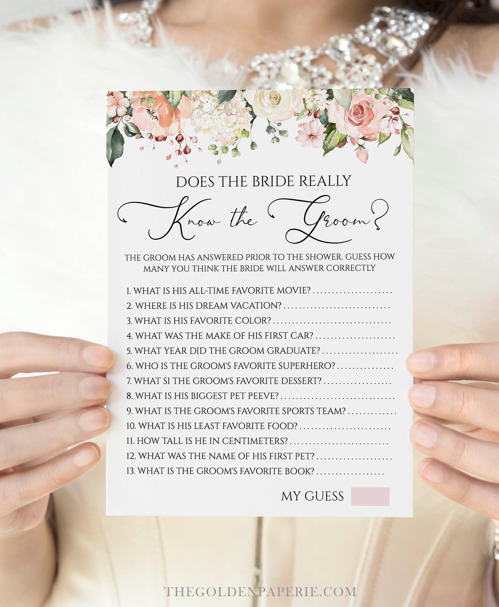 Does the Bride Really Know the Groom Bridal Shower Games Etsy Canada