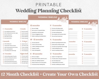 Wedding Planning Timeline, Wedding Checklist, Wedding Planner Printable, Wedding Timeline, Wedding Day Schedule, Printable Wedding Checklist