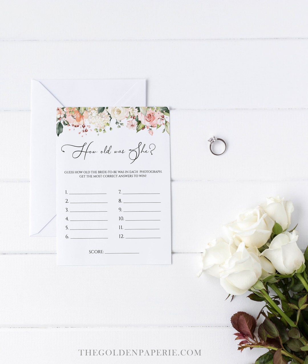How Old Was the Bride, Editable Bridal Shower Games, Bridal Shower Game ...