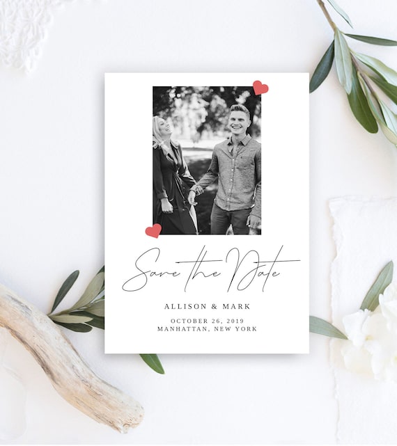 Wedding Planning Printable Save the Date Engagement Announcement Your Custom Photo