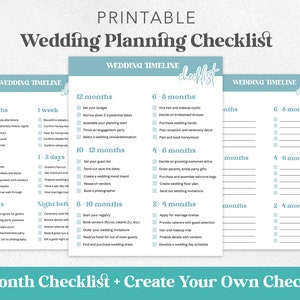 Wedding Checklist, Wedding Planning Timeline, Wedding Planner Printable, Wedding Timeline, Wedding Day Schedule, Printable Wedding Checklist