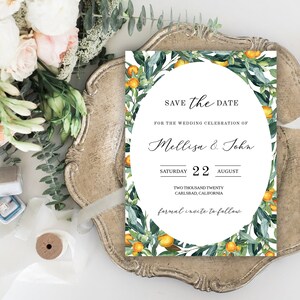 Save the Date, Lemon, Engagement Invitations, Invitation Template, Couples Shower Invite, Save the Date Template, Wedding Invitations