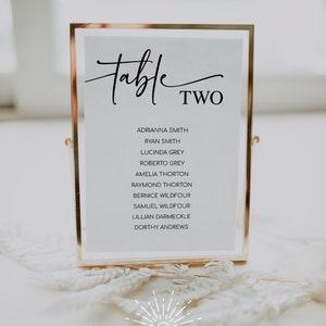 MILA Wedding Seating Chart Cards Template, Modern Calligraphy, Editable & Printable, Modern Seating Chart Template, Editable Seating Chart image 4