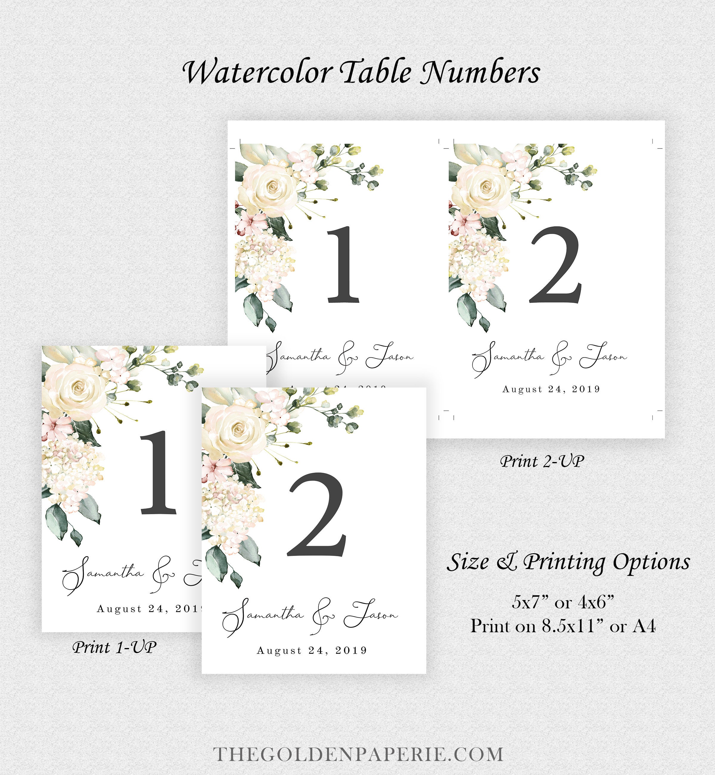 Wedding Table Number Template Wedding Table Number Card Etsy