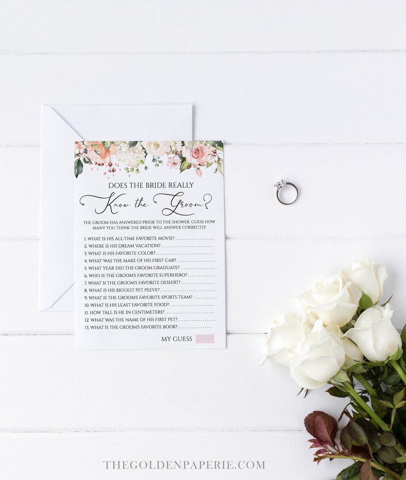 Does the Bride Really Know the Groom Bridal Shower Games Etsy Canada