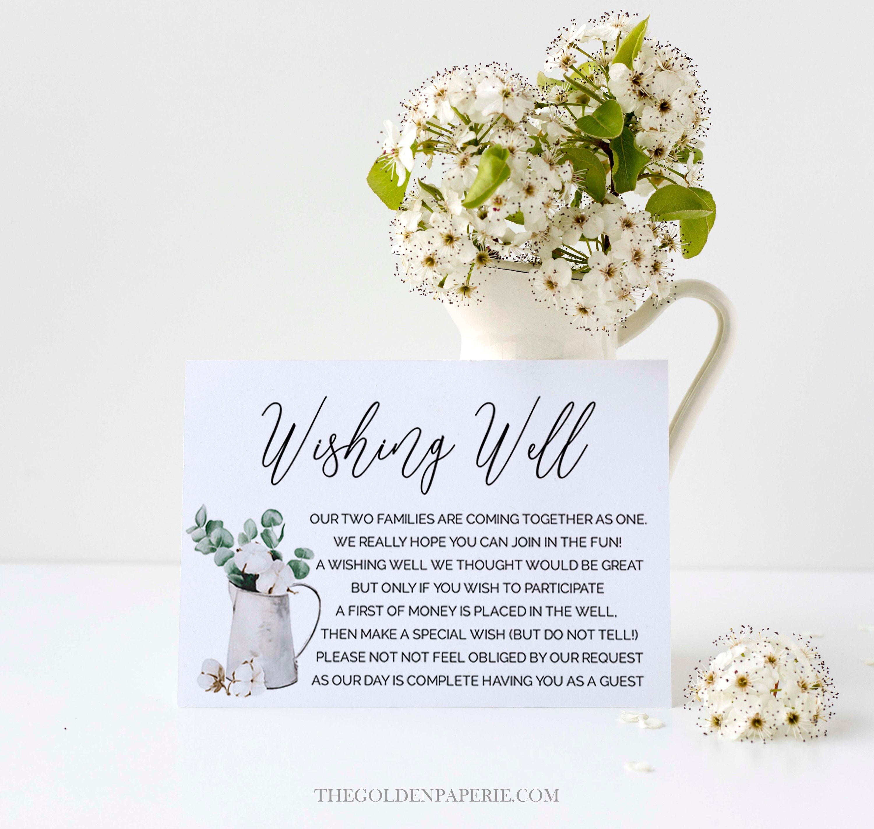 Wishing Well Card Template Printable Wishing Well Card | Etsy