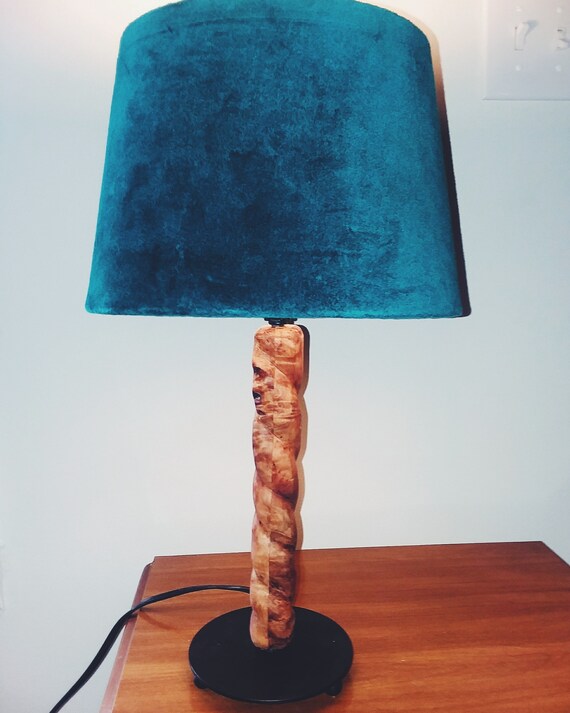 blue velvet table lamp