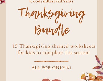 Thanksgiving Kids Activity Bundle