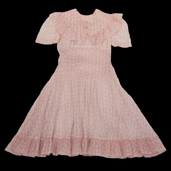 vintage 1930s pink bow novelty print dress | shee… - image 1