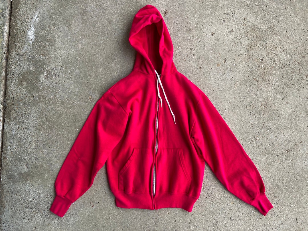 Vintage 1980s Hot Pink Zip Hoodie Small, Medium Made in USA Etsy