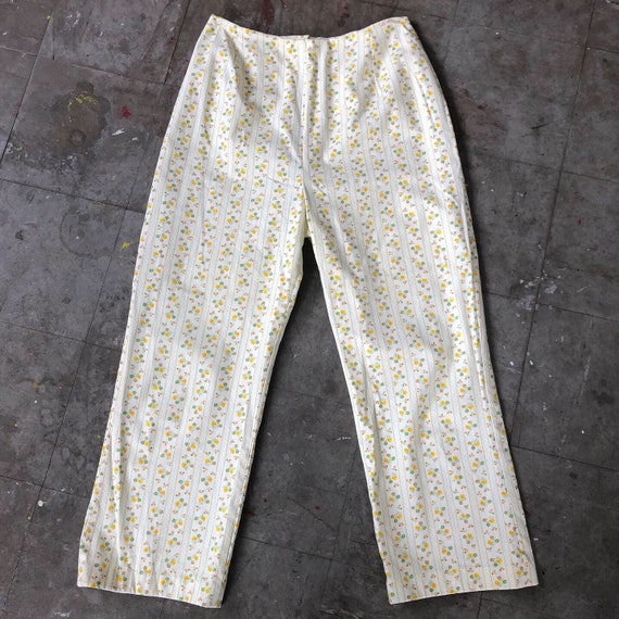 vintage 1960s floral pedal pushers | cotton | 28 x