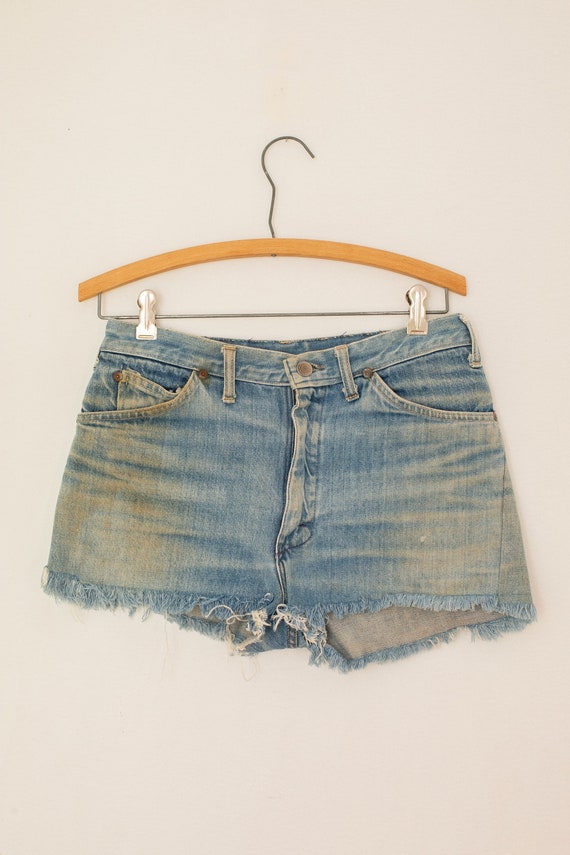 vintage 1950s 1960s denim jean shorts | cut offs … - image 1