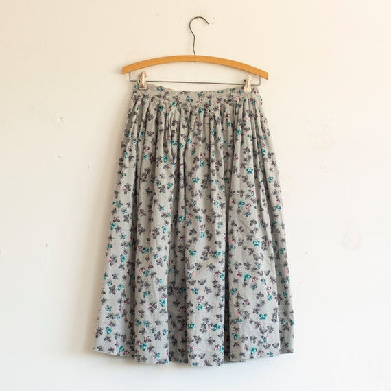 vintage 1950s cotton butterfly dress | 26 waist