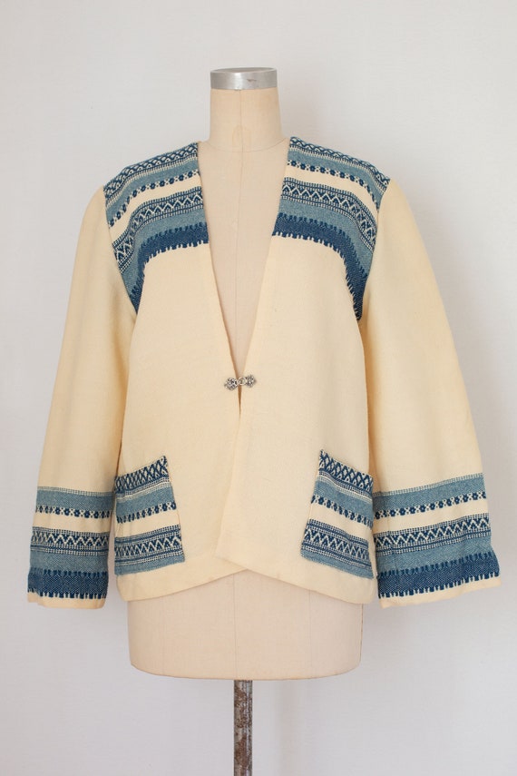 vintage 1950s hand woven wool jacket blazer | crea
