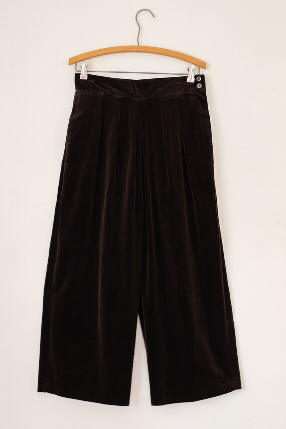 vintage 1970s 1980s does 1940s brown velvet pants 