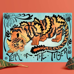 Year Of The Tiger, Chinese/Vietnamese Zodiac Limited Edition Pearl Print
