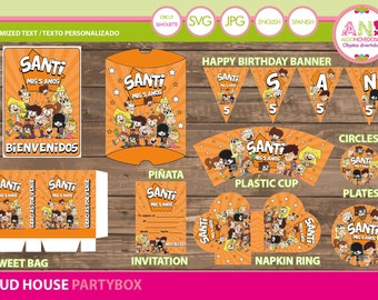 The Loud House party digital kit, The Loud House birthday party, Loud family decoration, Loud House printable party package, digital kit
