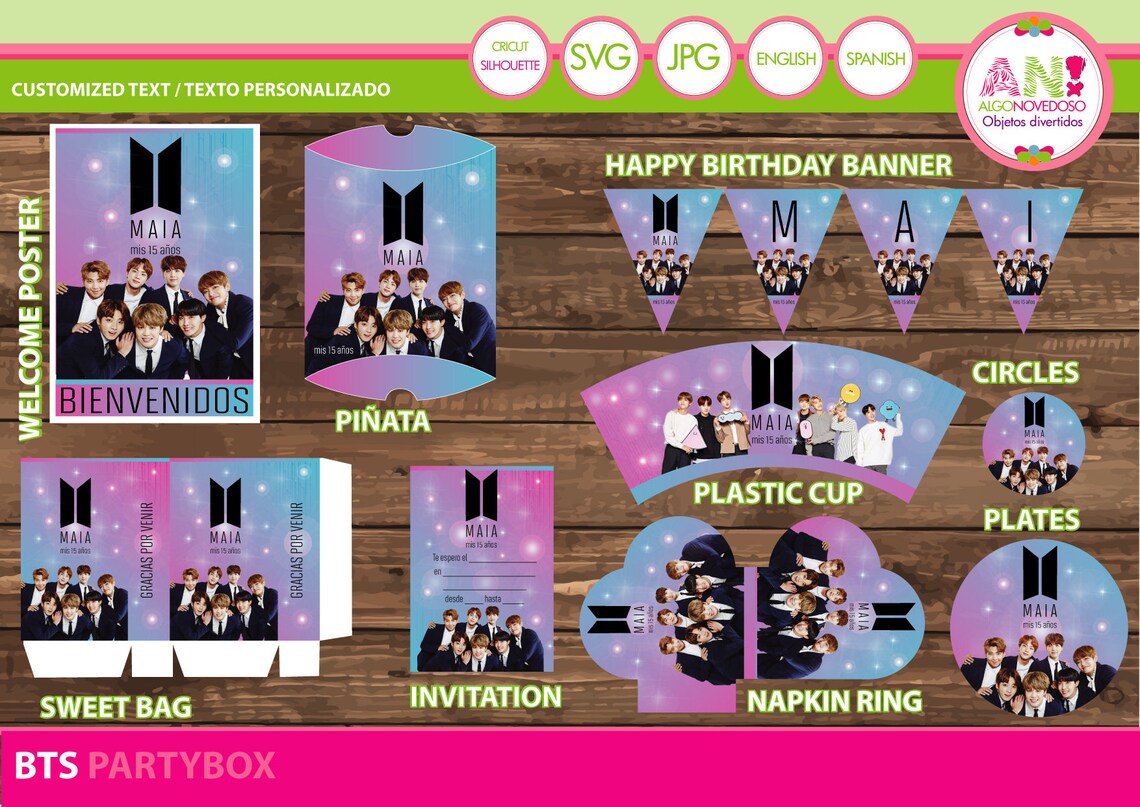 BTS digital printable K-Pop party kit decorations Banner | Etsy