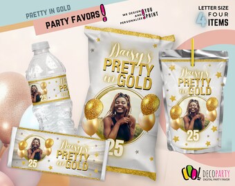 Luxuriöse, individuelle Partygeschenke zum 16. Geburtstag, hübsch in Gold und Weiß, Partydekoration für Erwachsene, Abschlussball und Absolventen 2024