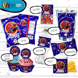 Spiderman Printables, Spiderman Party Favors, Spider-man Theme , Birthday Party Decor, Spiderman Party Package Download, Capri Sun, Chip Bag