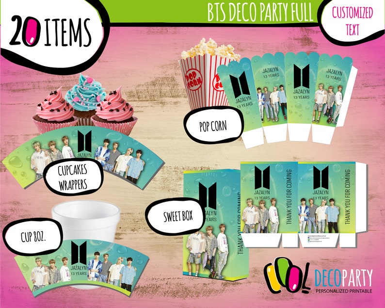 BTS kpop Party Digital Package Kpop Kpop Bts birthday BTS Etsy