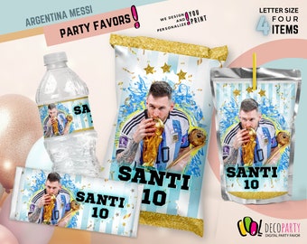 Argentina Messi Party Decoration Bundle, Messi  World Cup, Messi World Cup party favors, Argentina Decorations, boy party birthday favors