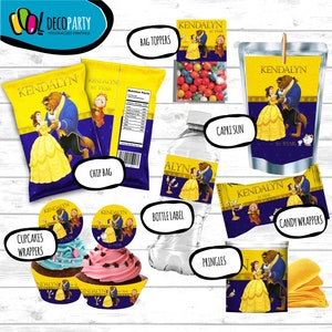 Décorations de fête La Belle et la Bête, Forfait beauté, Forfait beauté, Princess Belle et Beast Princess Belle Party Pack