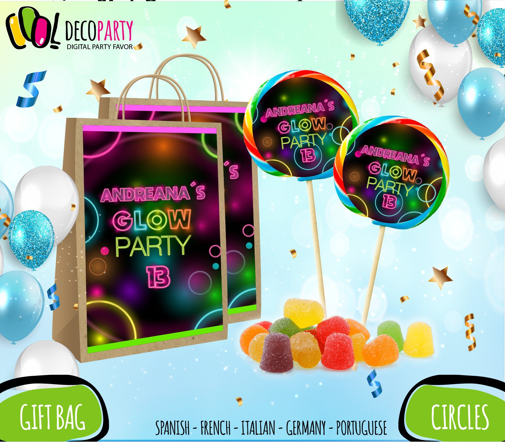 Glow Birthday Party Favors Bundle, Glow Custom Party Decor, Let's Glow Party  Favors, Glow Custom Party, Glow Neon Party, Neon Glow Party 