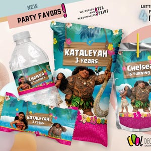 Moana Birthday Party Decoration Bundle, Moana party, Moana party supplies, Moana party kit, Moana printable birthday decoration imagen 1