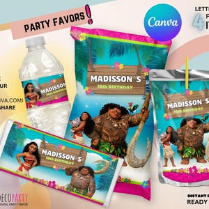 Kids Birthday Party Favors Bundle Editable, Party Favors Editable Decoration